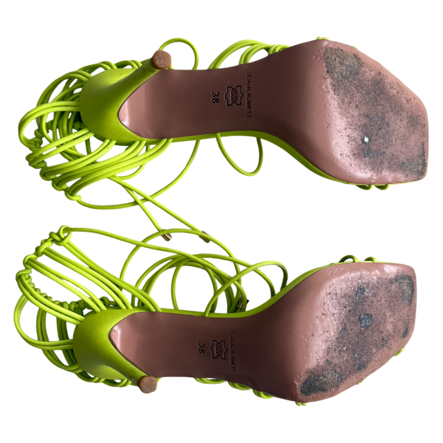 Tejahn Burnett Lime Green Strappy Heel Sandals