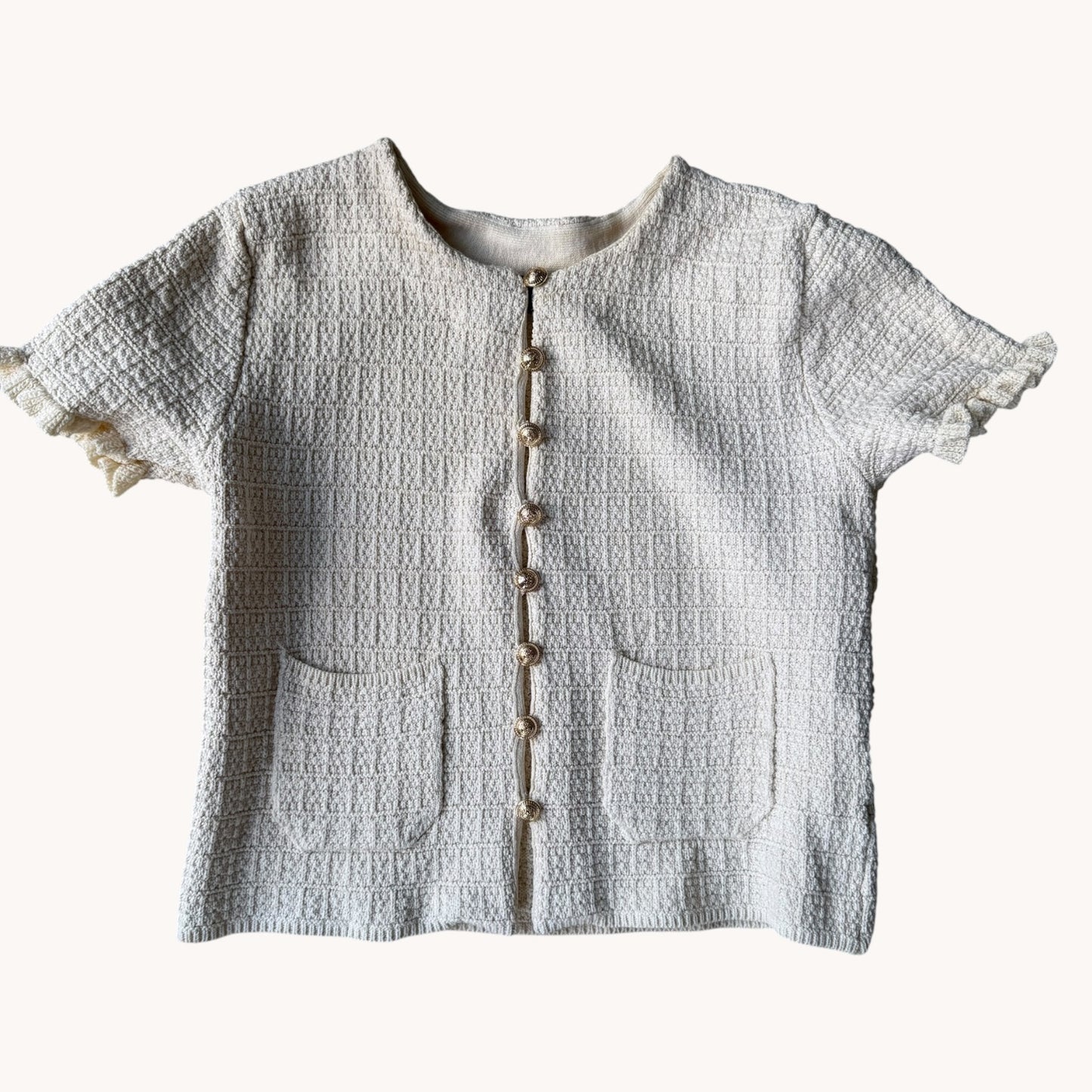 Zara Combined Knit Skirt & Ruffled Cardigan Set