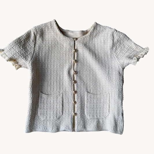 Zara Combined Knit Skirt & Ruffled Cardigan Set