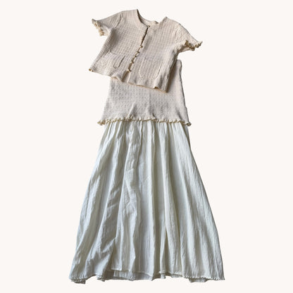 Zara Combined Knit Skirt & Ruffled Cardigan Set
