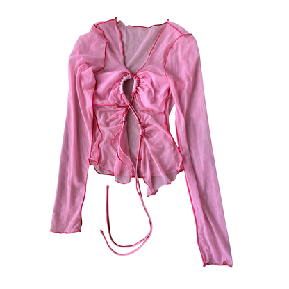 Emrld Strawberry Fantasy Top with Lettuce Edge