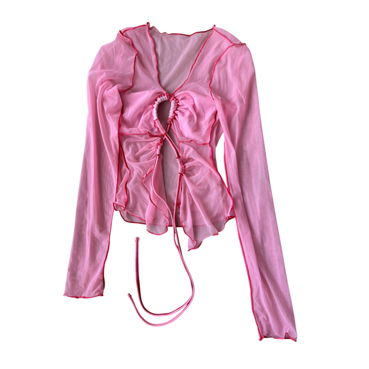 Emrld Strawberry Fantasy Top with Lettuce Edge