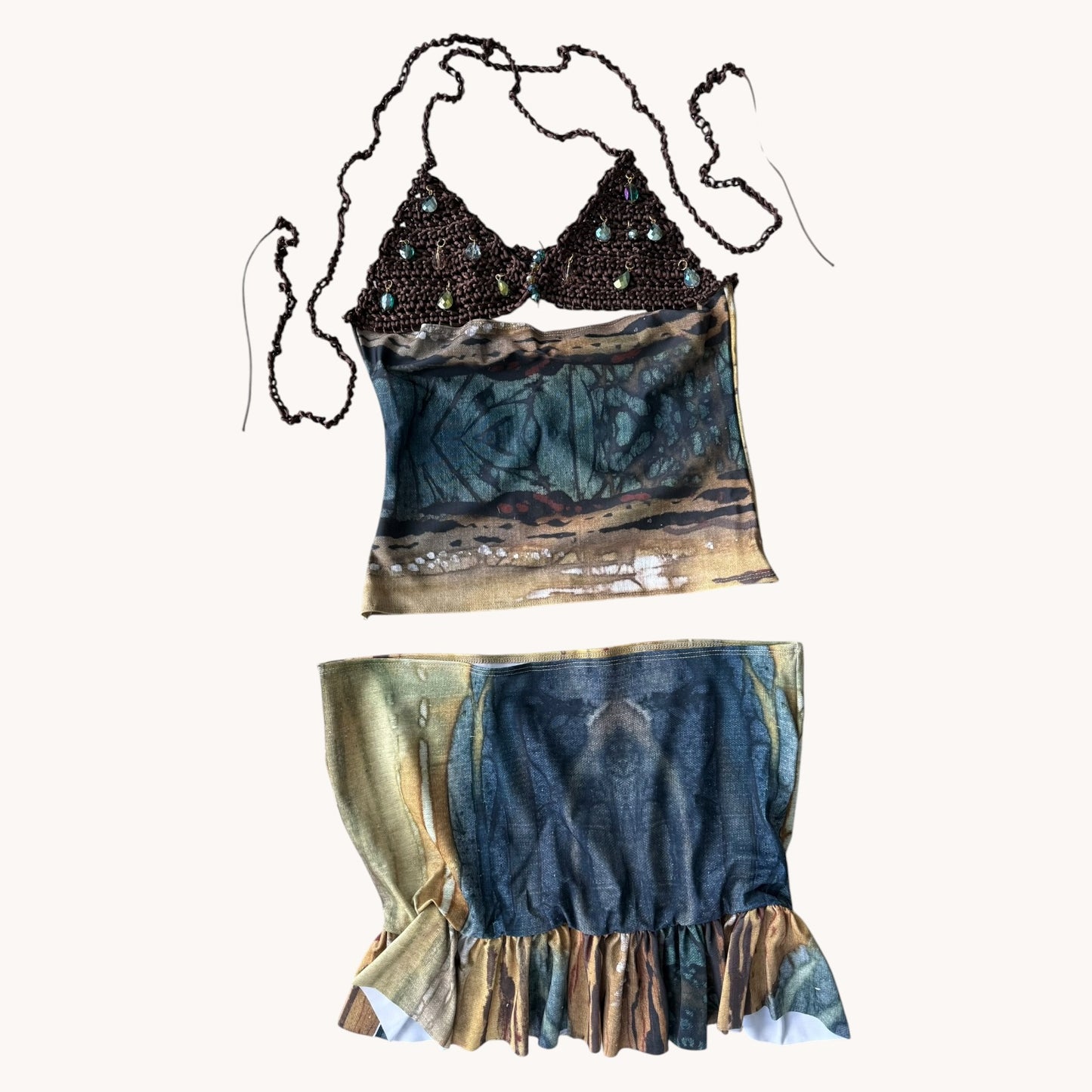 Ella Mia Bejewelled Rara Co-Ord in Celtic Batik Print