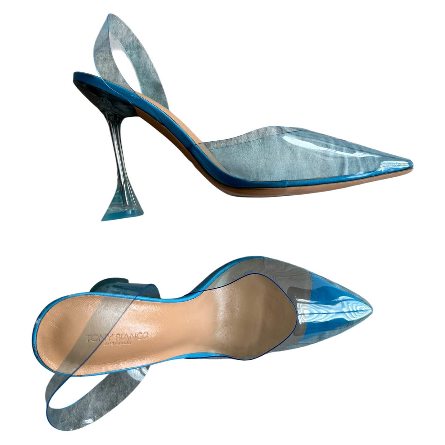 Tony Bianco Lege Heel in Blue Vinylite