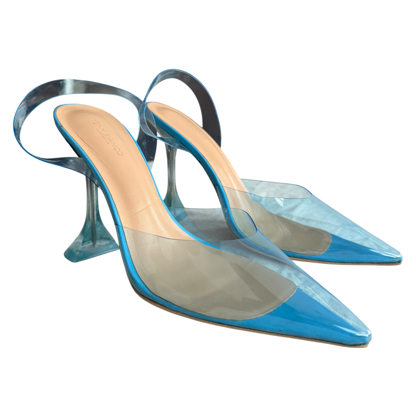 Tony Bianco Lege Heel in Blue Vinylite