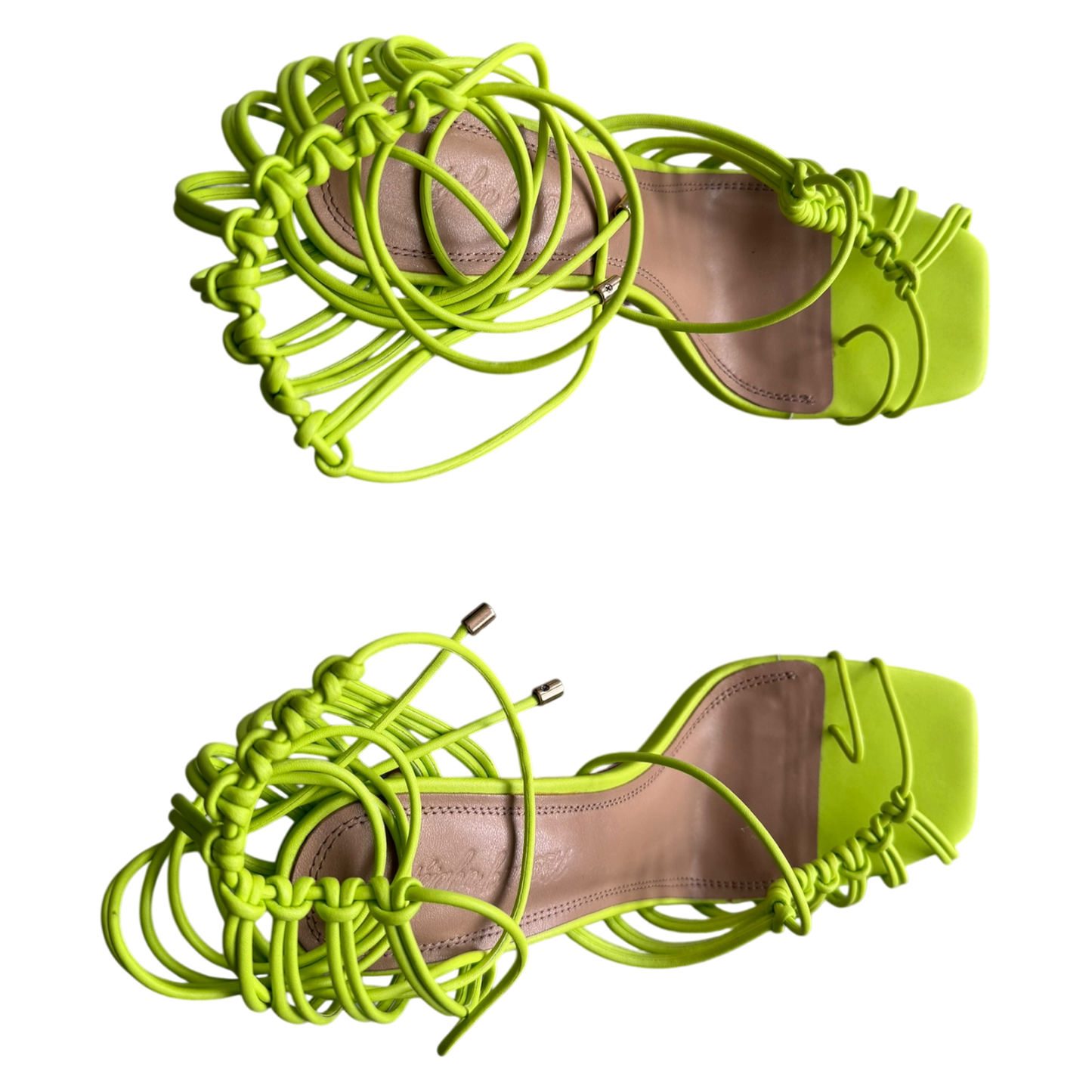 Tejahn Burnett Lime Green Strappy Heel Sandals