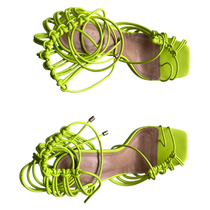 Tejahn Burnett Lime Green Strappy Heel Sandals