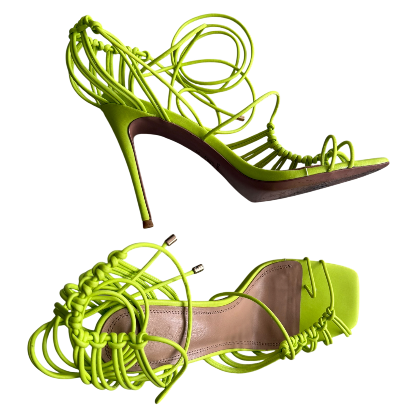Tejahn Burnett Lime Green Strappy Heel Sandals