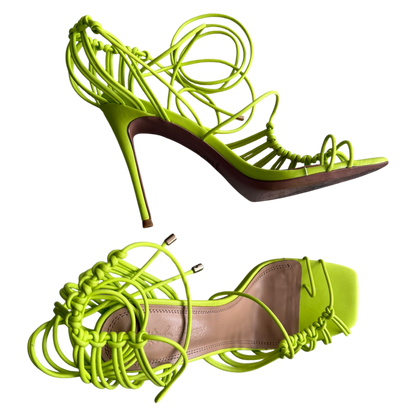 Tejahn Burnett Lime Green Strappy Heel Sandals