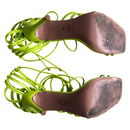 Tejahn Burnett Lime Green Strappy Heel Sandals
