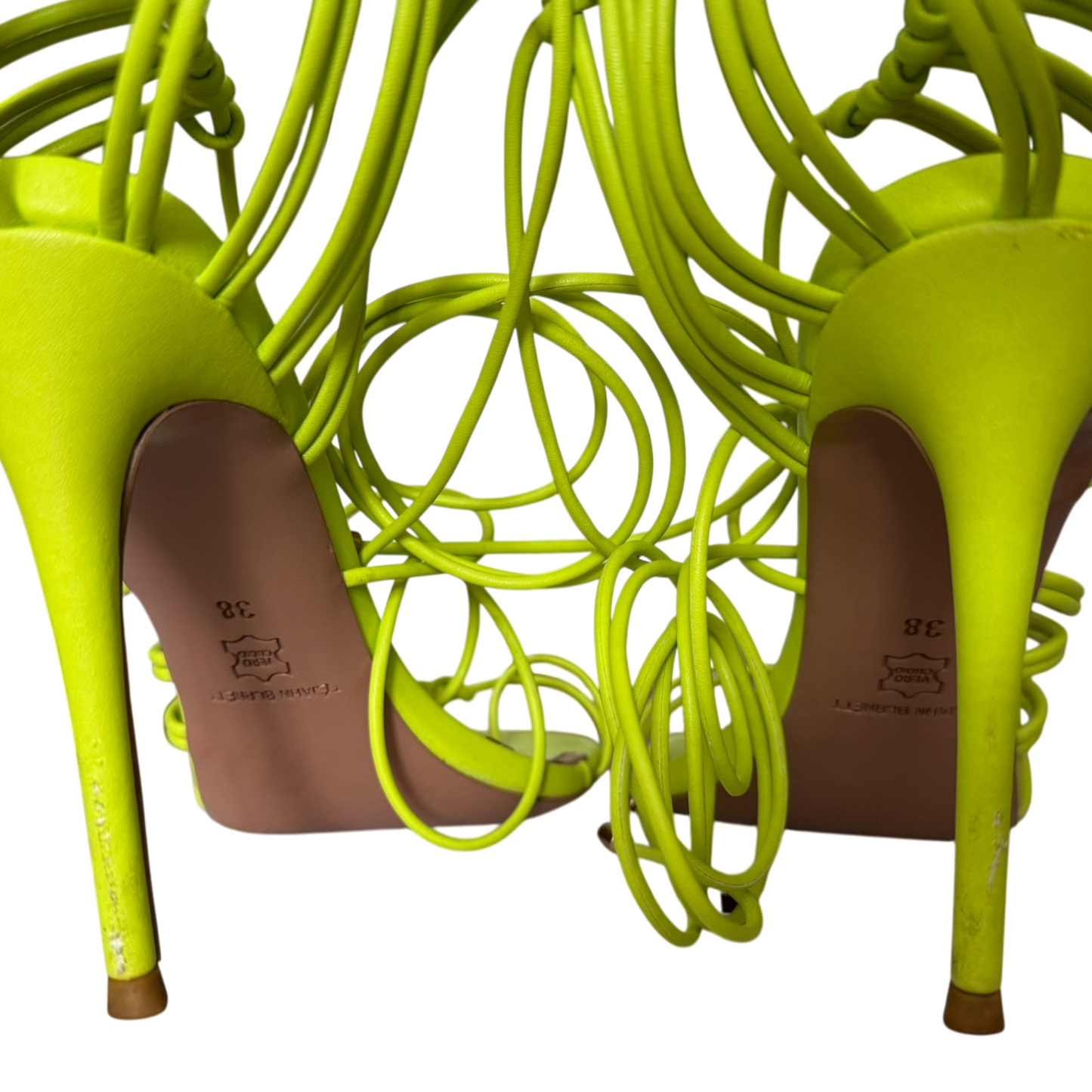 Tejahn Burnett Lime Green Strappy Heel Sandals