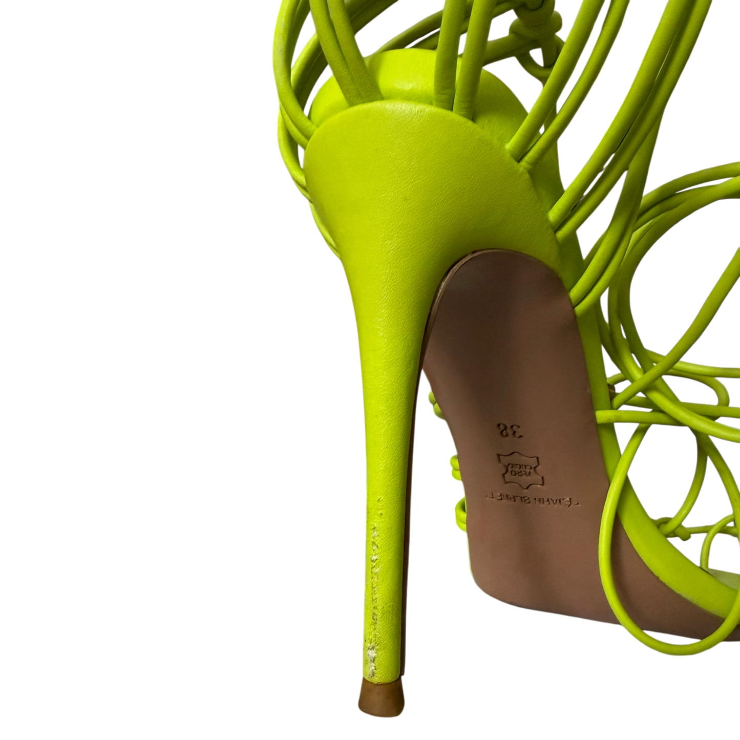 Tejahn Burnett Lime Green Strappy Heel Sandals