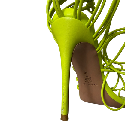 Tejahn Burnett Lime Green Strappy Heel Sandals