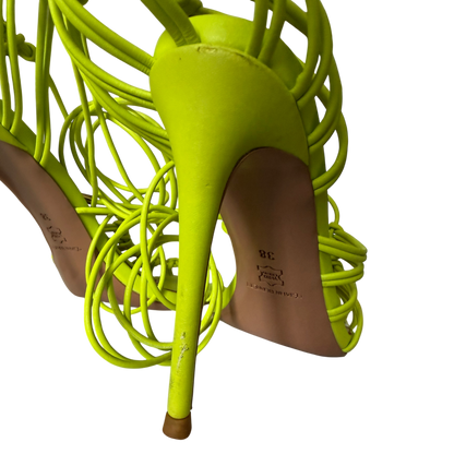 Tejahn Burnett Lime Green Strappy Heel Sandals